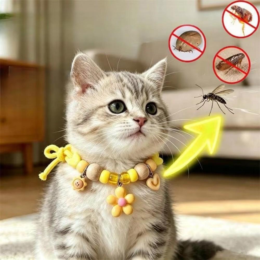 Safe Buckle Cat Collar Mosquito Prevent Pets Accessories Color Contrast Dog Collar Outdoor Use