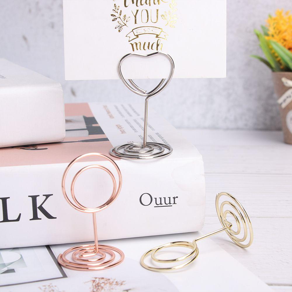 Wedding Supplies Rose Gold Paper Clamp Table Numbers Holder Place Card Photos Clips Clamps Stand