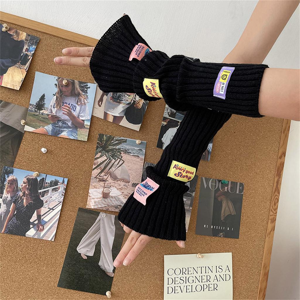 Knitted Arm Sleeves Fingerless Mittens Elastic Wrist Sleeves For Daily Wear and Outdoor Activities Girls Gift Stylish