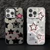 Милый розовый чехол со звездами для iPhone 17 Air 16 16e 15 14 Plus 13 12 11 Pro Max X Xs XR 8, цветной серебристый, жесткий чехол