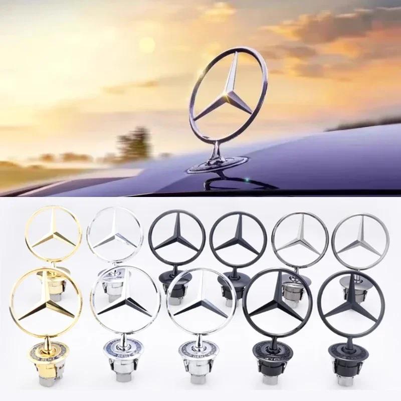 44 мм 3D Металл Хром Черный Для Mercedes Benz C/E/S Класса W204 W212 W220 W210 W221 Автомобиль Передний Капот Эмблема Логотип Капота Аксессуары
