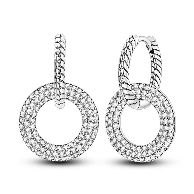 925 Silver Love Feather Moon Star Heart Earrings for Women Girls Charms Hoop Stud Jewelry Gifts