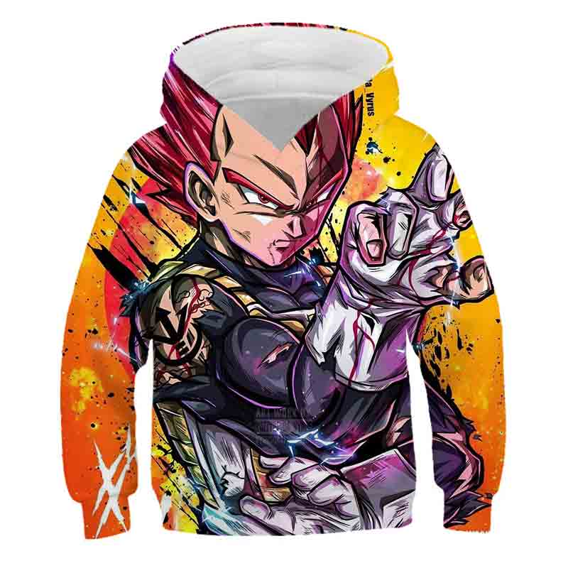 Детская толстовка, новинка 2023 года, Harajuku Dragn-Ball, крутой топ с капюшоном с 3D принтом для мальчиков и девочек, весенние топы с длинными рукавами, модная толстовка в стиле аниме