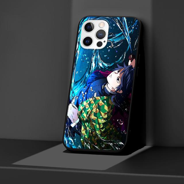 Case For Apple Iphone 11 13 12 Mini 14 Pro Max Xr 7 8 +Se 2020 Xs 6 6s Plus 5 5s Black Silicone Phone Cover Anime Giyuu Tomioka