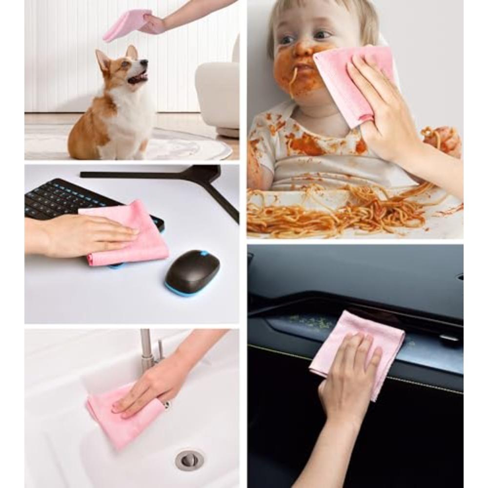 1 Roll/20pcs Reusable Microfiber Cleaning Wipes - High Absorbency, Durable & Machine Washable Kitchen Towels for Dishes Utensils