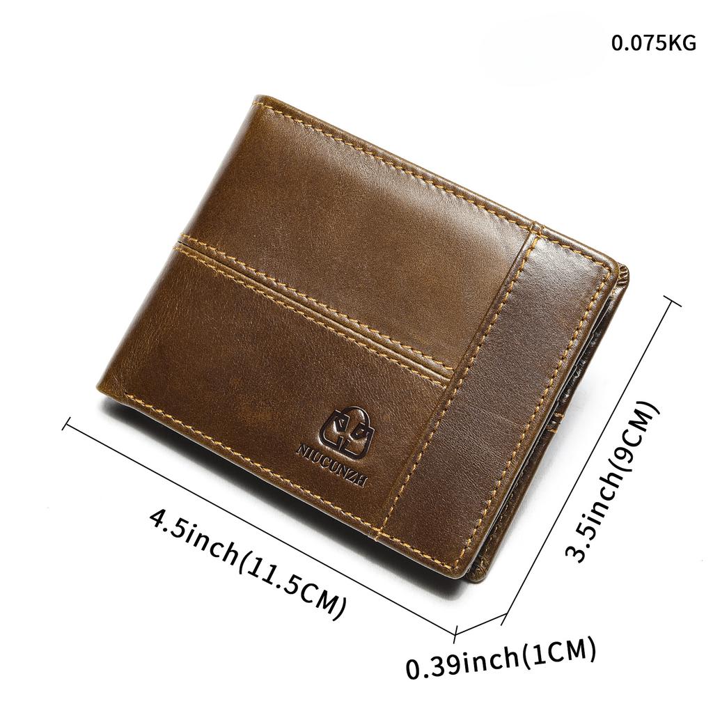 Genuine Leather Money Clip Handmade Genuine Soft Leather Multifunctional Anti-theft Brush Men's Cowhide Wallet