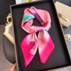 Colorful Printed Silk Feel Square Scarf For Women Summer Sun Protection