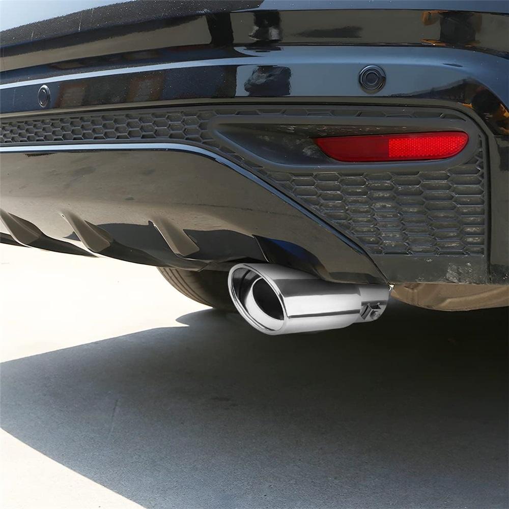 Выхлопная труба автомобиля, глушитель из полированной нержавеющей стали с болтовым креплением, модифицированная наклонная выхлопная труба, совместимая с задними выхлопными трубами большинства транспортных средств