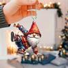 2D Acrylic Christmas Tree Pendant Santa Claus Car Pendant Hanging Decoration Ornaments Car Rearview Mirror