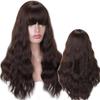 MERISIHAIR Длинный волнистый синтетический парик с челкой для женщин