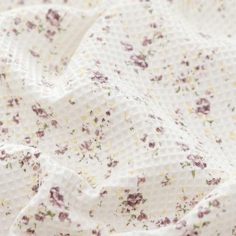 Вафельное одеяло из чистого хлопка с цветочным рисунком - Летнее прохладное одеяло для односпальных и двуспальных кроватей