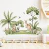 2шт Наклейки на стену Наклейка на стену Мультфильм Кенгуру Енот Тропические зеленые растения Обои Главная Стена
