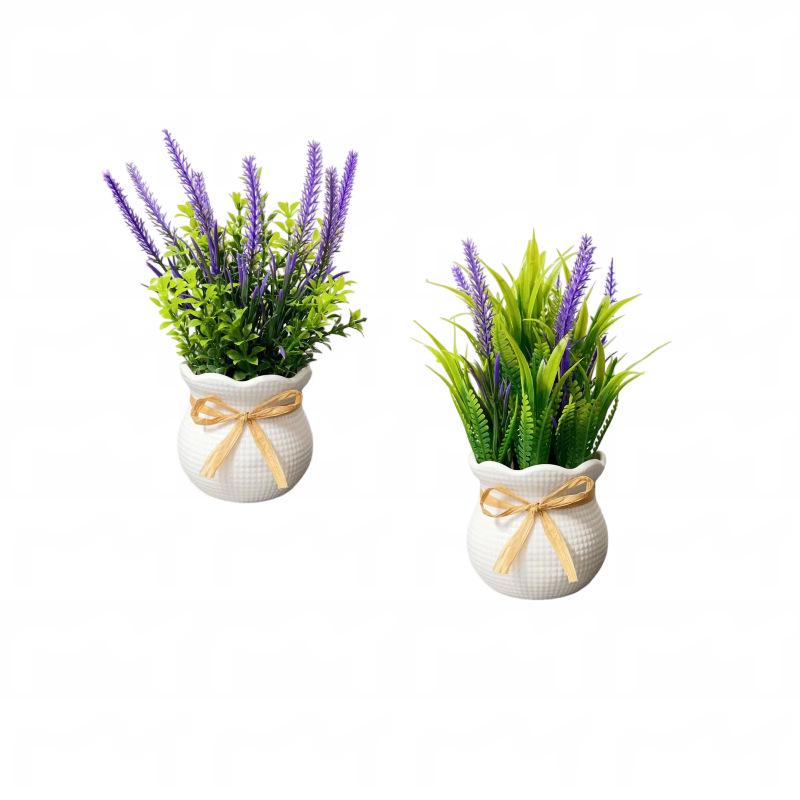 Artificial Green Plant Bonsai with Pot for Living Room Decoration - Simulation Potted Flowers and Ornaments