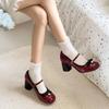 Туфли Мэри Джейн французские милые ароматные женские туфли с бантом и легким ртом, женские нежные темпераментные туфли на толстом каблуке, высокие каблуки