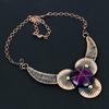 Гламурный фиолетовый лабрадорит драгоценный камень ручной работы из чистой медной проволоки ожерелье