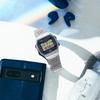 [Casio] CASIO Digital Watch with Mobile Link Bluetooth ABL-100WE-2A Step Tracker Unisex Silver x Navy Overseas Model