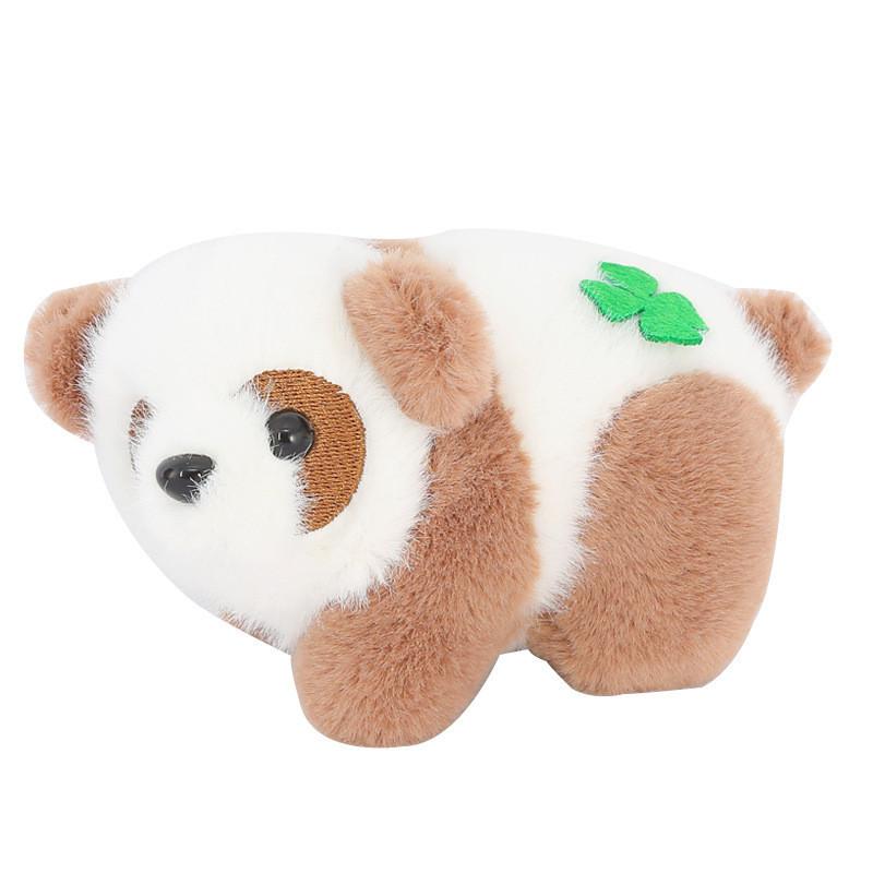 Adorable Plush Panda Keychain With Clover Charm For Girls Cute Backpack Decoration
