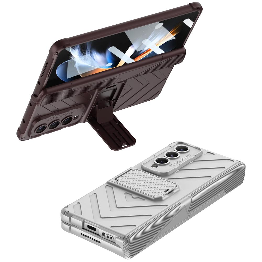 Magnetic Hinge Full Protection Kickstand Front Tempered Glass Phone Cover For Samsung Galaxy Z Fold 4 Case Shockproof Armour