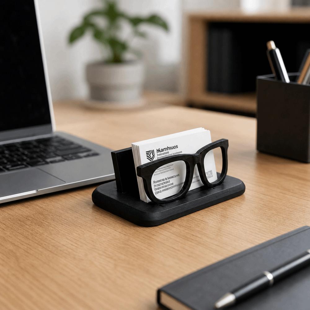 Resin Business Card Display Stand Frame Modern Desk Organizer Women Men