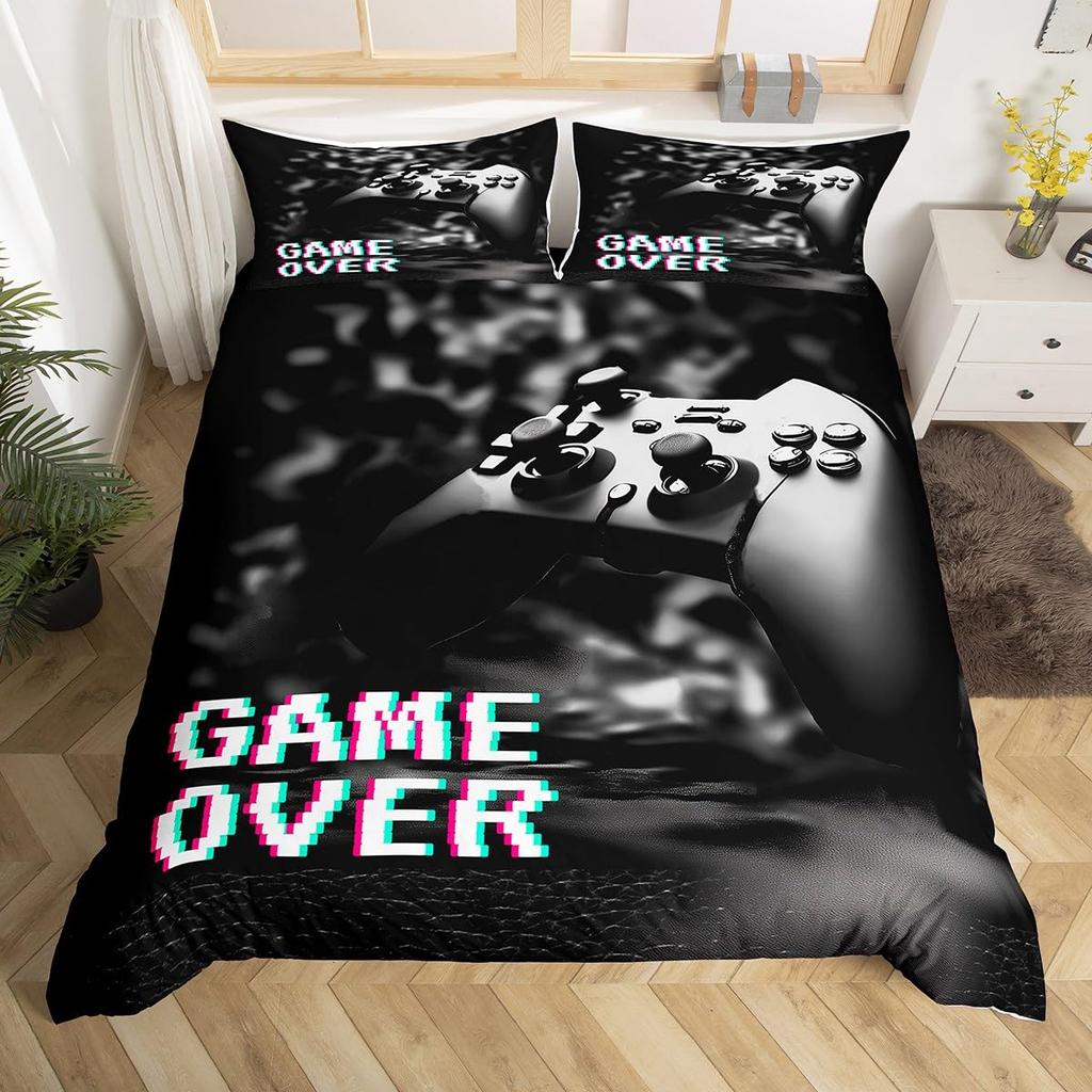 Игровой пододеяльник Твин Квин Набор постельного белья с геймпадом для ребенка, подростка, геймера, для декора комнаты, из микрофибры, чехол для одеяла
