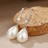 1PAIR Elegant Imitation Pearl Dangle Earrings for Women Bridal Engagement Wedding Drop Earrings Jewelry Gift