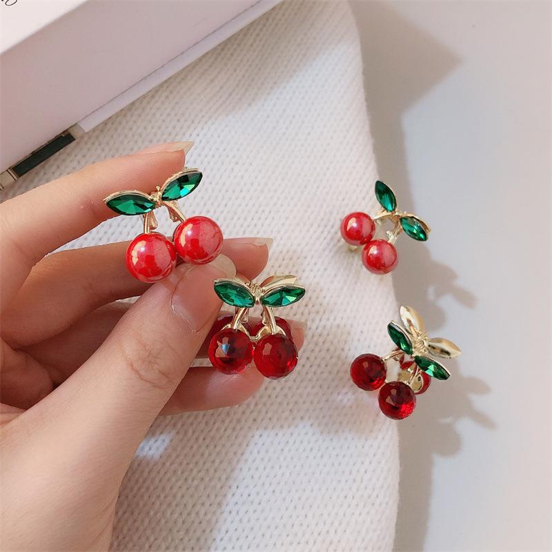 1 шт. заколка для волос 'Вишня' для девочек; боковая заколка для коротких волос; милая и нежная заколка для волос; мини-заколка для волос с мини-челкой