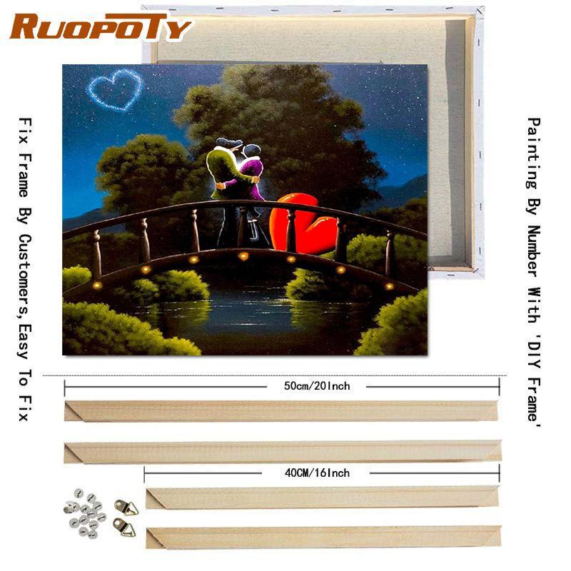 RUOPOTY Цифровая картина «сделай сам» Любовник Рисунок Картина Настенное искусство на холсте Цифровая ручная роспись Гостиная