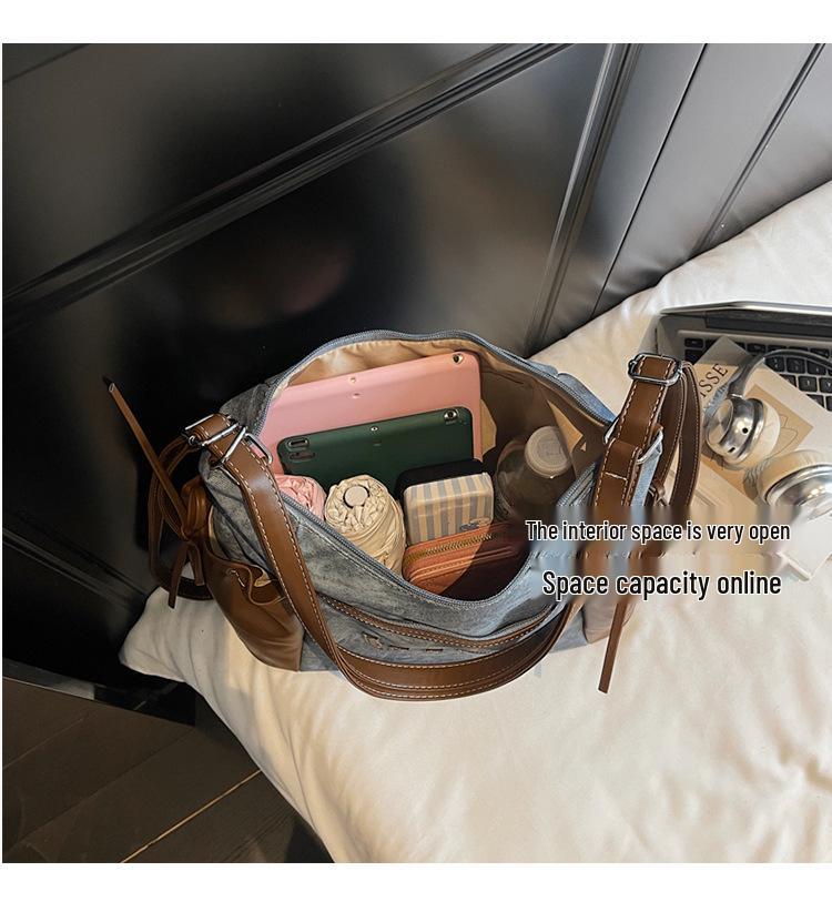 Women's Retro Minimalist Large-Capacity Tote Bag - High-End Outdoor Casual Shoulder Handbag