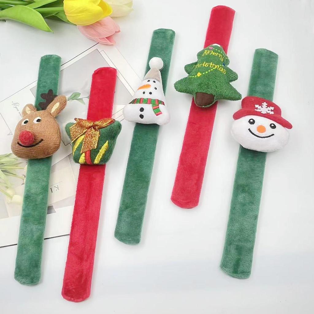 Рождественская плюшевая кукла Снеговик и Олень Браслет-хлопушка для детей