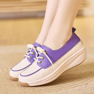 Женские мокасины на платформе, повседневные, элегантные, студенческие, черные кожаные кроссовки для девочек, больших размеров