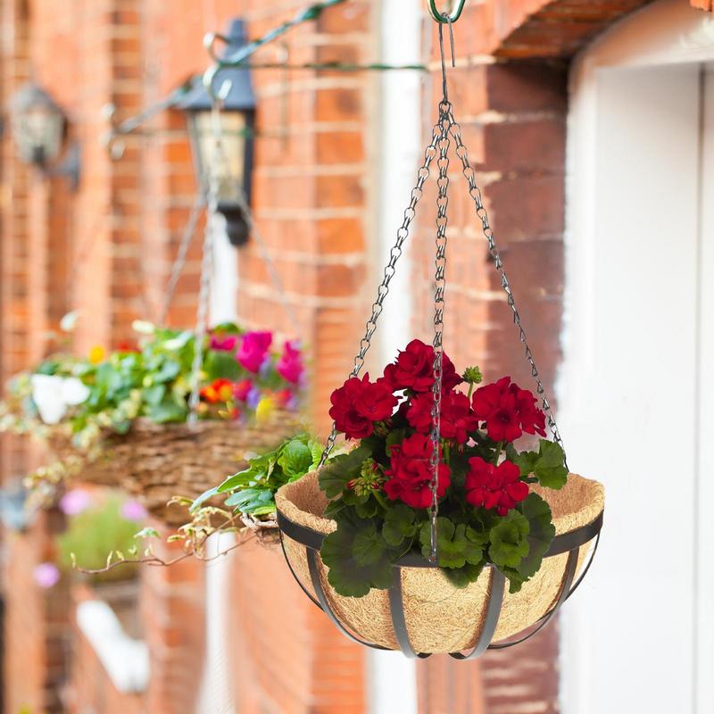 Hanging Baskets for Plants with Coco Liner Flower Basket Pots Holder Hanger Hook Deck Patio Porch Garden Balcony Decoration