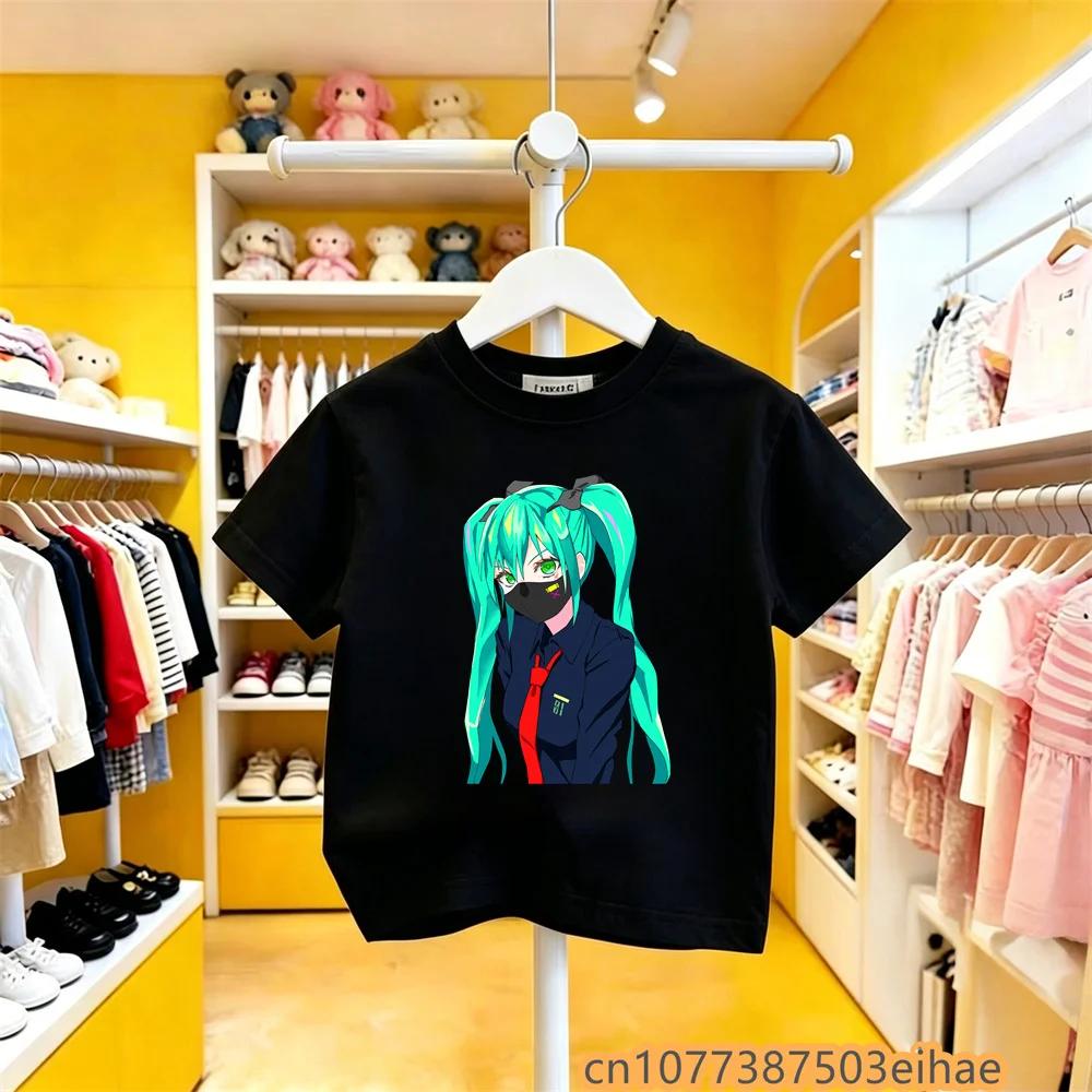 Hatsune Miku Anime Future Peripheral Collaboration Pure Cotton COS Anime Cartoon Printed Boys and Girls New Casual Tshirt