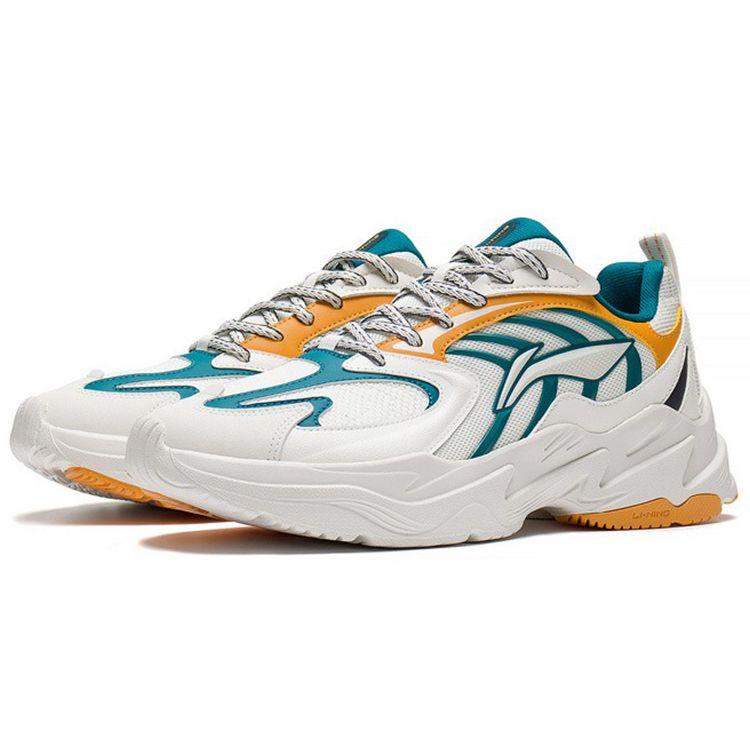 Кроссовки мужские Li Ning Qixing Trend Rebound Low-Top Running Shoes White Green ARLS023-4