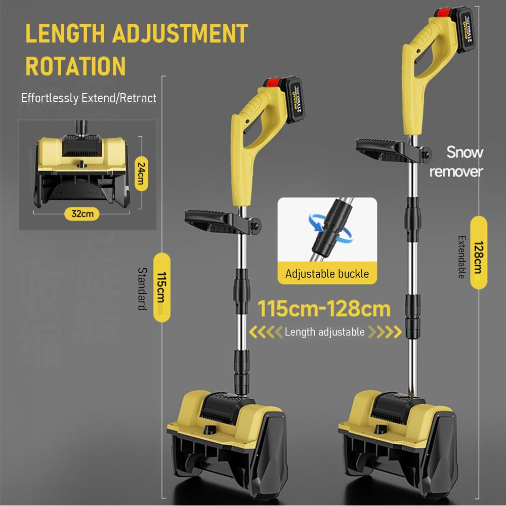 Электрический толкаемый снегоуборщик 1200 Вт Аккумуляторный снегоотбрасыватель Высокая мощность Снежная лопата Складной снегоочиститель Снегоуборщик (Нет батареи)