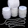 17-60Meter Imitation Pearl Acrylic Beaded Chain Trim Garland Strand for Door Curtain Wedding Decoration DIY Embellished Accessories