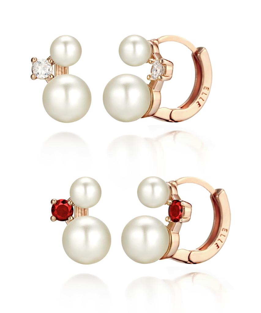 Ellejewelry 14K Gf Жемчужные серьги-пусеты Elgpee215