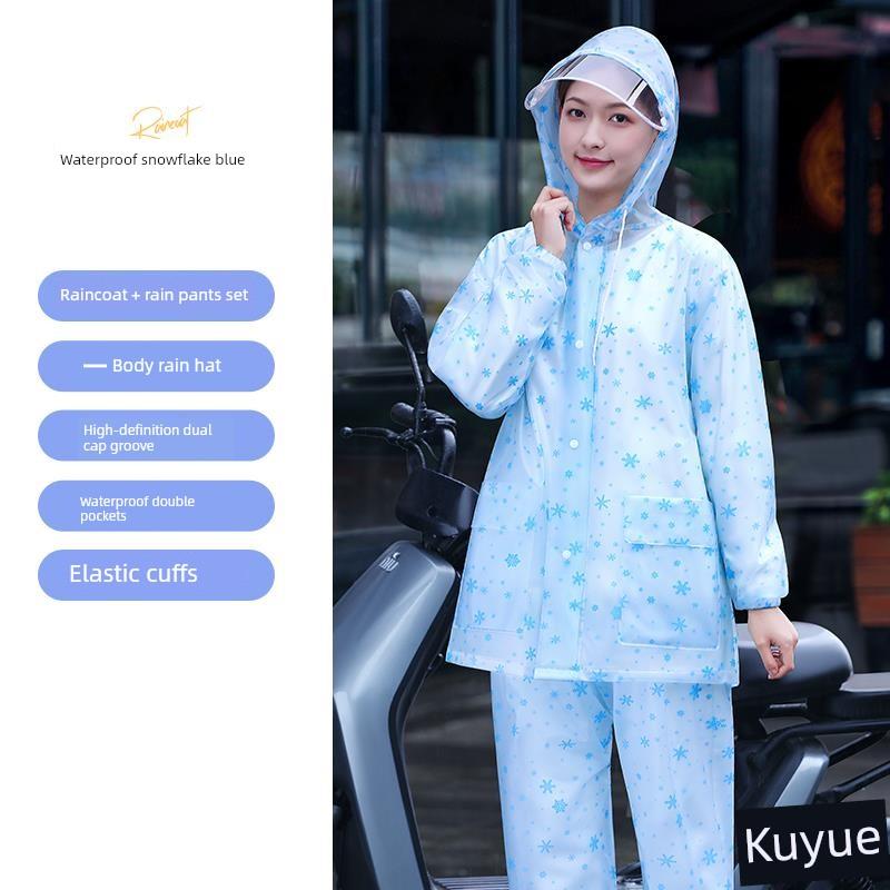 Raincoat Rain Pants Set Women Electric Car Raincoat Upper and Lower Split Long Man Car Separation Solid Whole Body Rainstorm Prevention