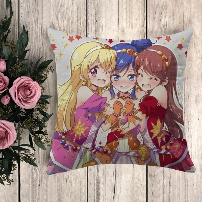 Наволочка A-Aikatsu Наволочки Декоративные подушки Аниме Наволочка Декоративные наволочки Чехлы для подушек Осенний декор