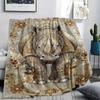 1Pc Mandala Animal Print Flannel Blanket, High quality Comfortable for All Seasons, Home Decor, Warmth and Comfort, Perfect for Christmas Gifts
