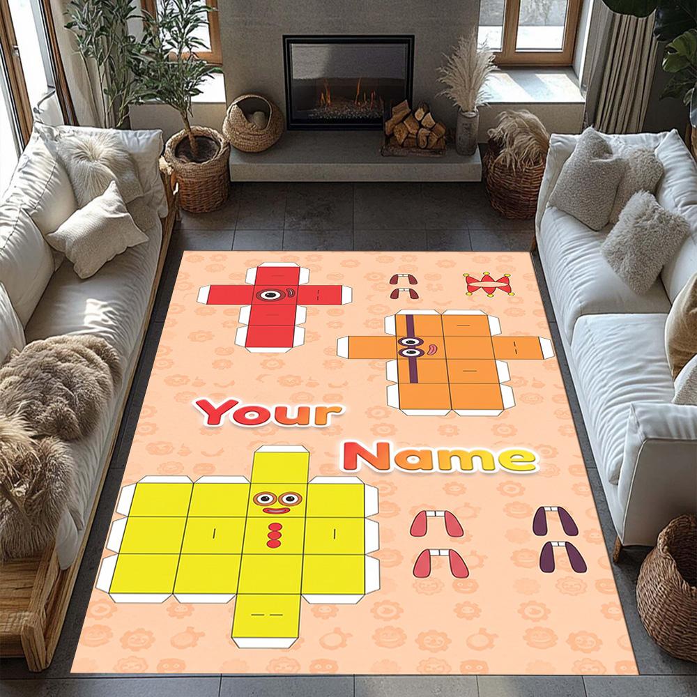 Numberblocks Personalized Name Floor Mat Design for Hallway Living Rooms Foyer Dining Room Antislip Carpet Anime Office Decor Best for Christmas