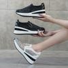 New Embroidered Wedge Heel Single Shoes Mesh Breathable Rhinestone Muffin Platform Casual Fashion Women's Shoes