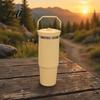 Durable Metal Bottle for Camping Insulated Tumbler with Straw And Handle 900ml Large Capacity Stainless Steel Double Walled Vacuum Cup Leak