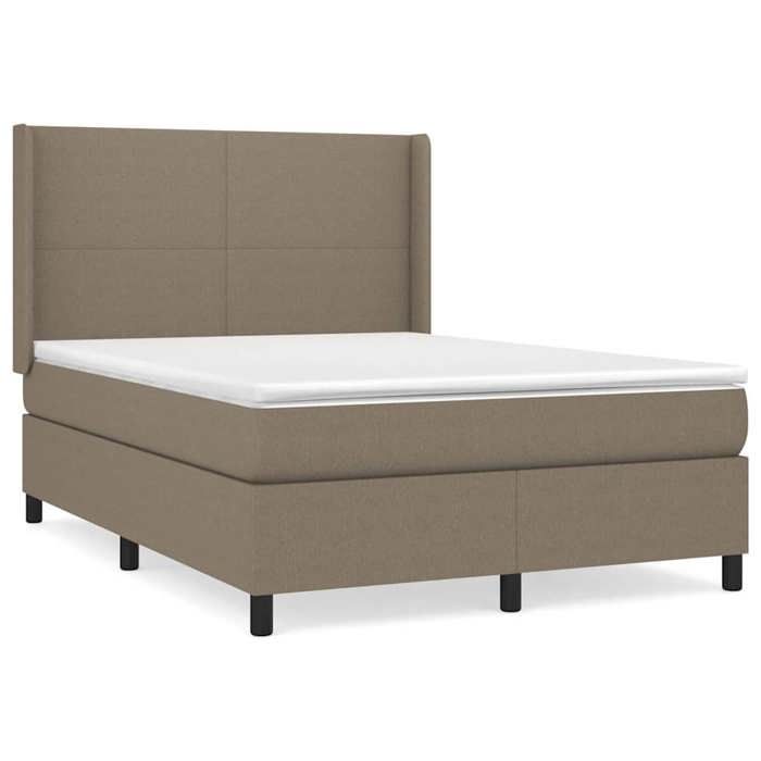 Maison Exclusive - Sommier à lattes de lit avec matelas Taupe 140x190 cm Tissu