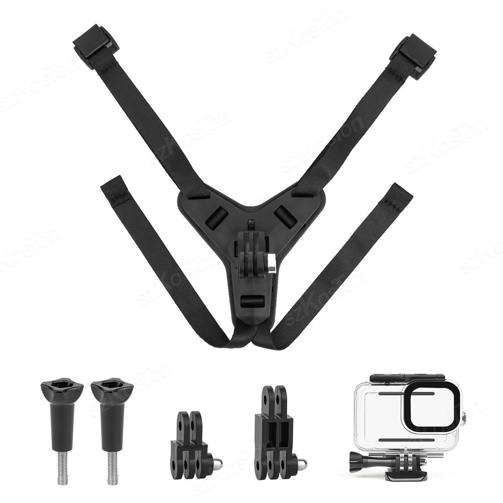 Крепление на подбородочный ремень для мотоциклетного шлема для GoPro Hero 12 11 10 9 8 Insta 360 X3 GO 3 Xiaomi Yi SJCAM DJI Action 3 4 Аксессуары