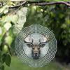 10 Inch Metal Wind Spinner Outdoor Garden Decor with 360 Rotating Hook Artistic Deer Snowflake Leaf Design for Patio Yard All Season