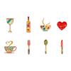 7/8 pcs Coffee Themed Floral Coffee Element Wall Plaques Coffee Wall Sticker Hangings  Dining Room