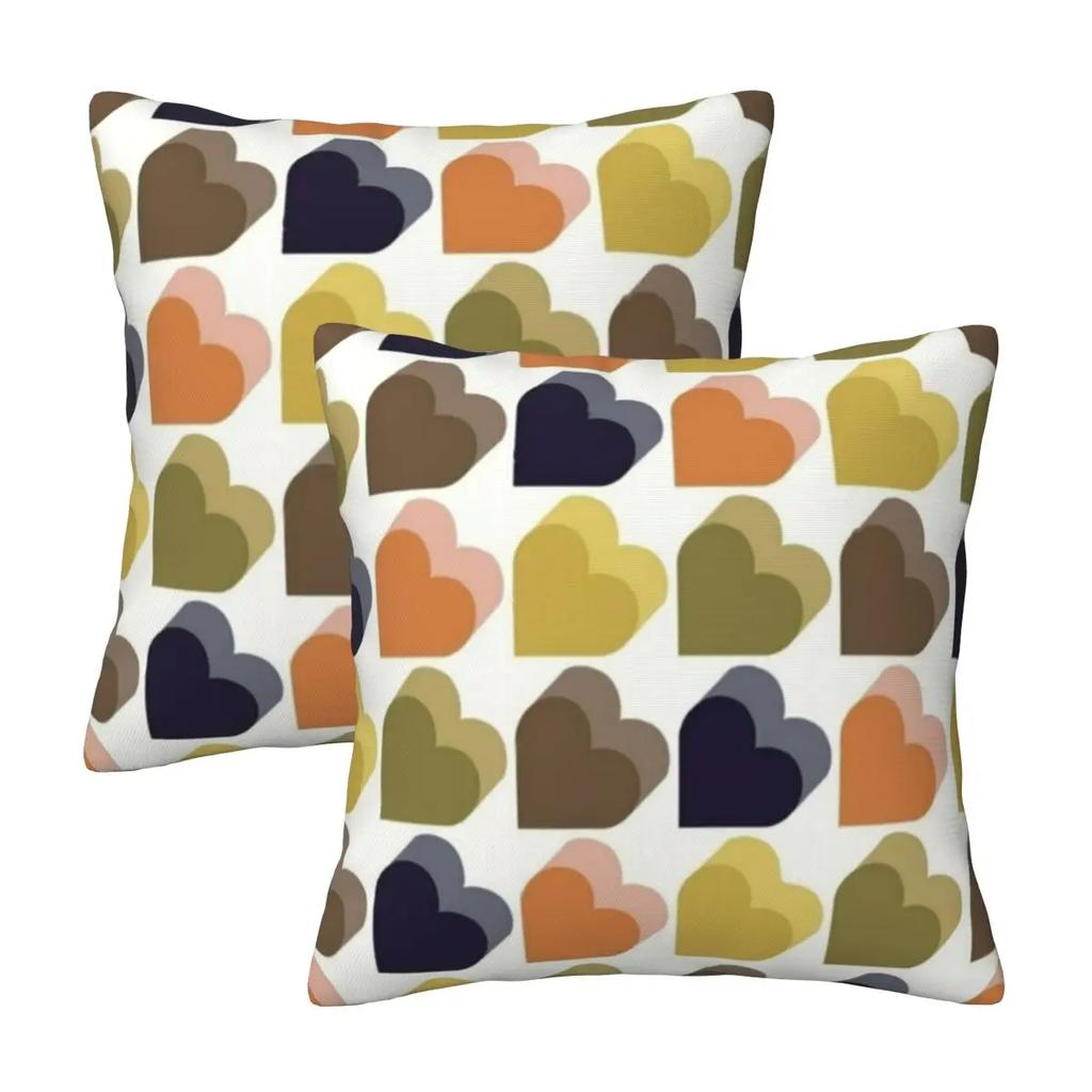 Orla Kiely Multi Stem Colorful Fabric 2 pcs Square Pillowcase Pillow Cover Cushion Comfort Throw Pillow for Home Living Room