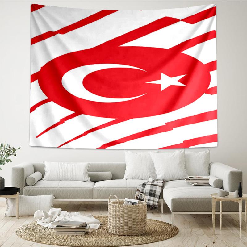 Turkish Flag Design Tapestry Room Decoration Wall Hanging for Living Room Bedroom, dormitory, Birthday and Christmas gifts
