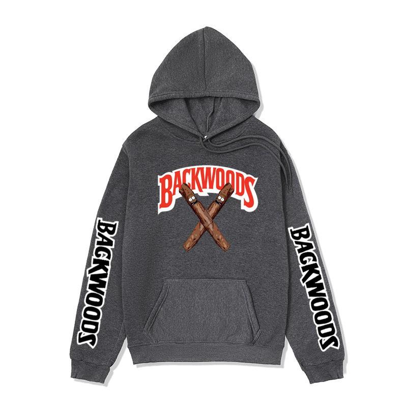 Mens Oversized Hooded Sweatshirt With Cigar Print Winter Fleece Lined Cotton Blend Casual Pullover