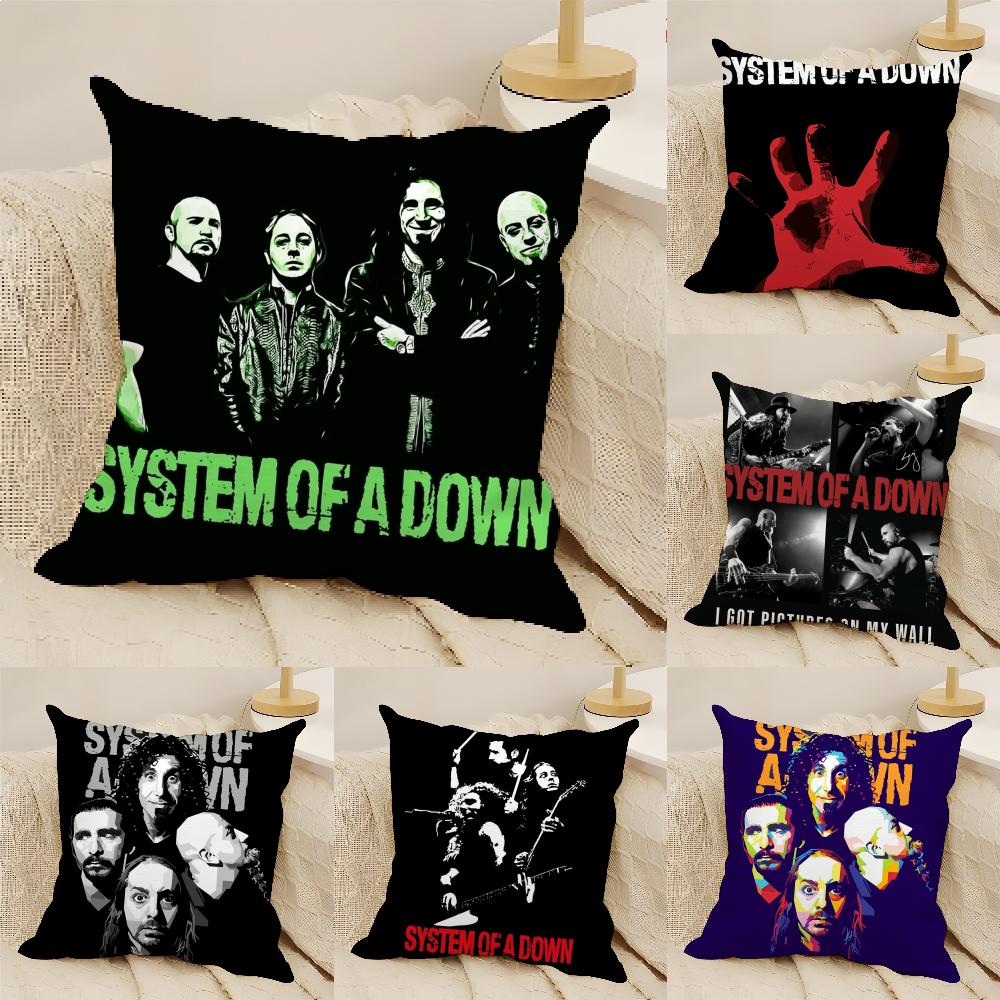 Металлическая группа System of a Down Наволочка Хлопчатобумажная Льняная Ткань Квадратная Молния Наволочка Домашний Декоративный Гостиная